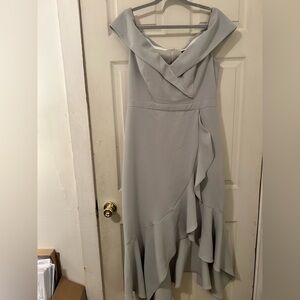 Xscape Off-the-Shoulder Sage Green Dress